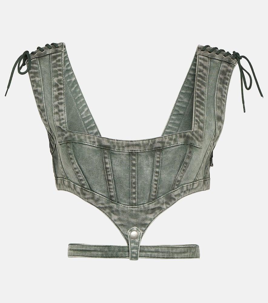 jean paul gaultier x knwls cutout denim corset top