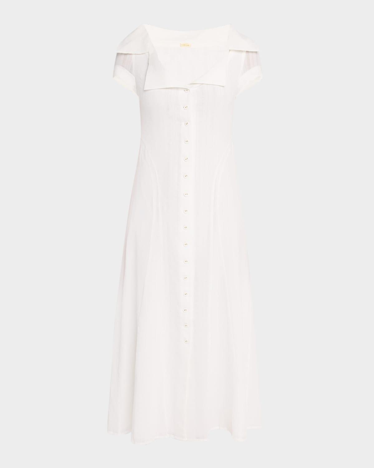 jeanie textured voile midi dress