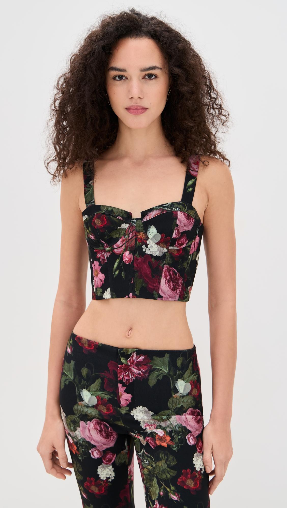 jeanna bustier smocked back cropped top