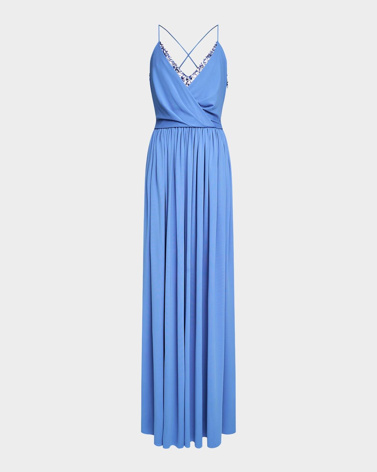 jeanne sequin layered matte jersey gown