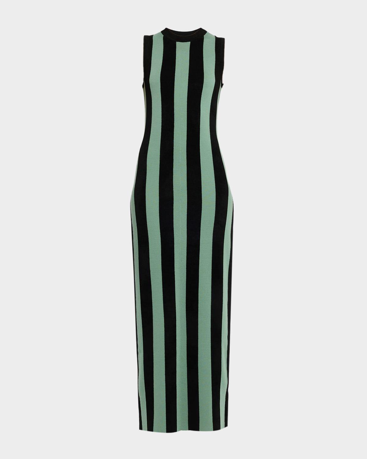 jeanne strapless striped maxi dress