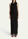 jeanty long silk gauze dress