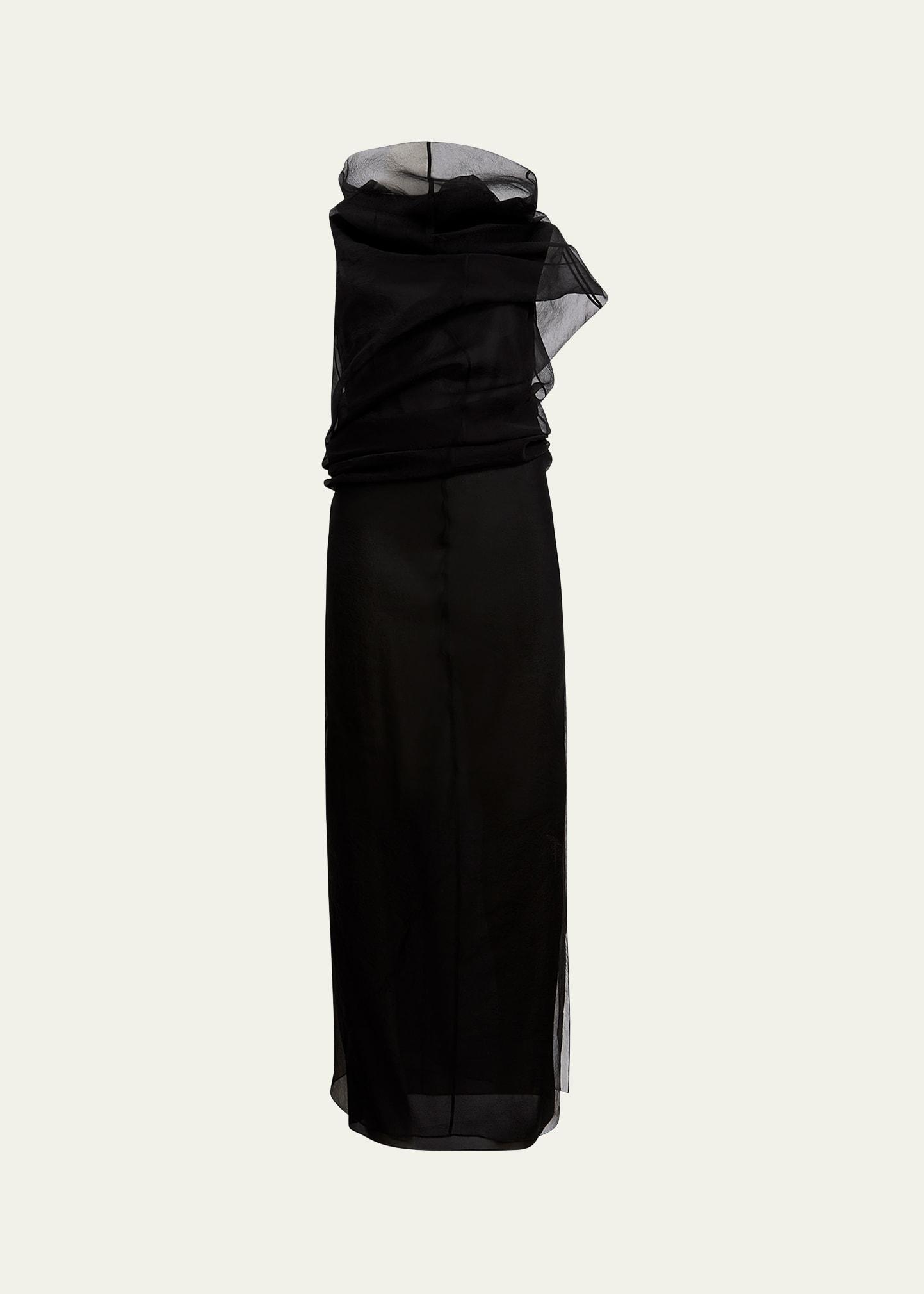 jeanty long silk gauze dress
