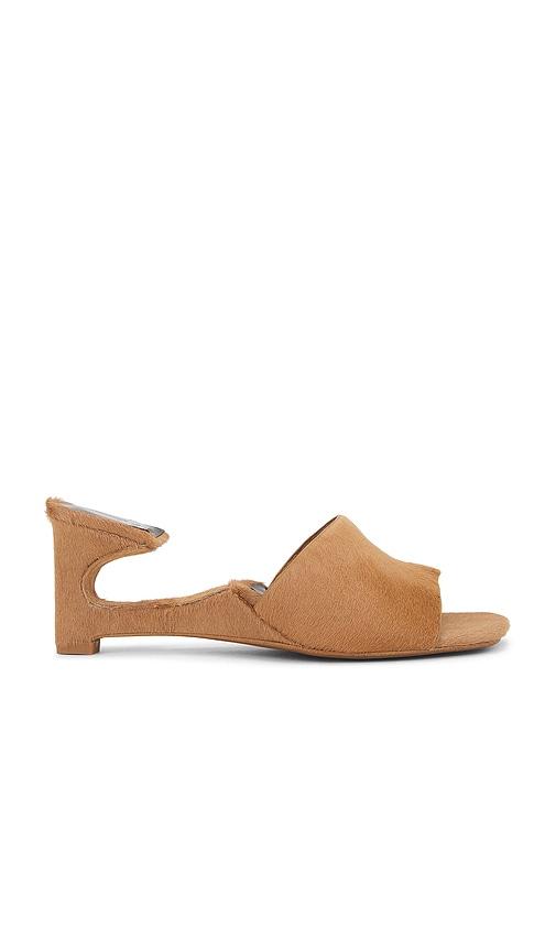 jeffrey campbell heels up mules in beige.