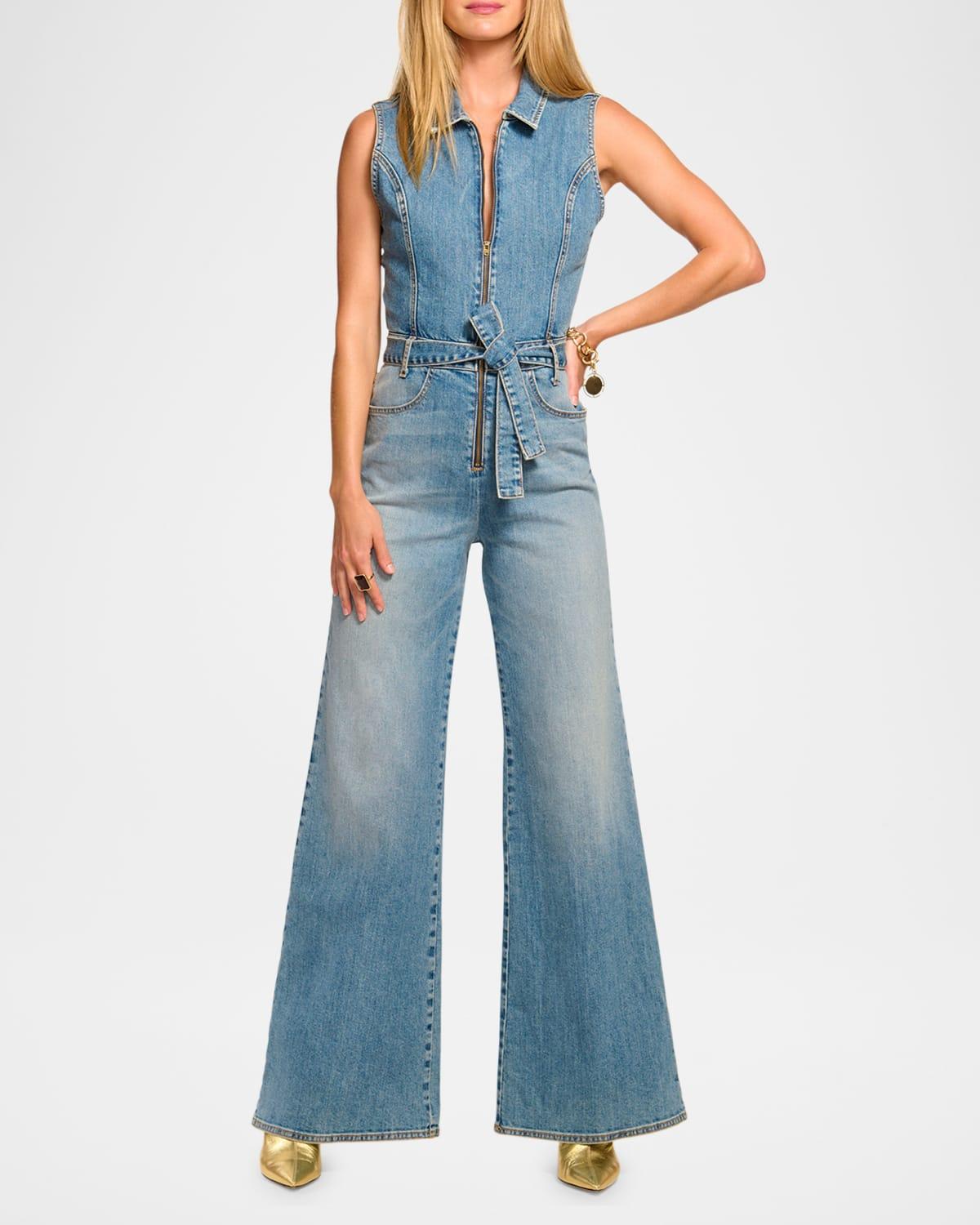 jemma wide-leg denim jumpsuit