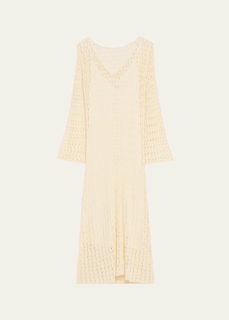 jemmy open knit long-sleeve midi dress