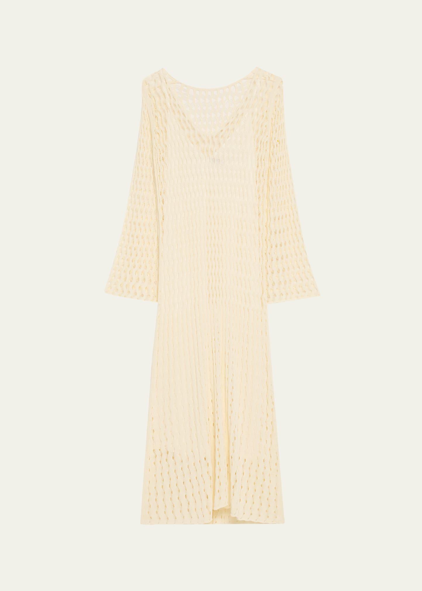 jemmy open knit long-sleeve midi dress