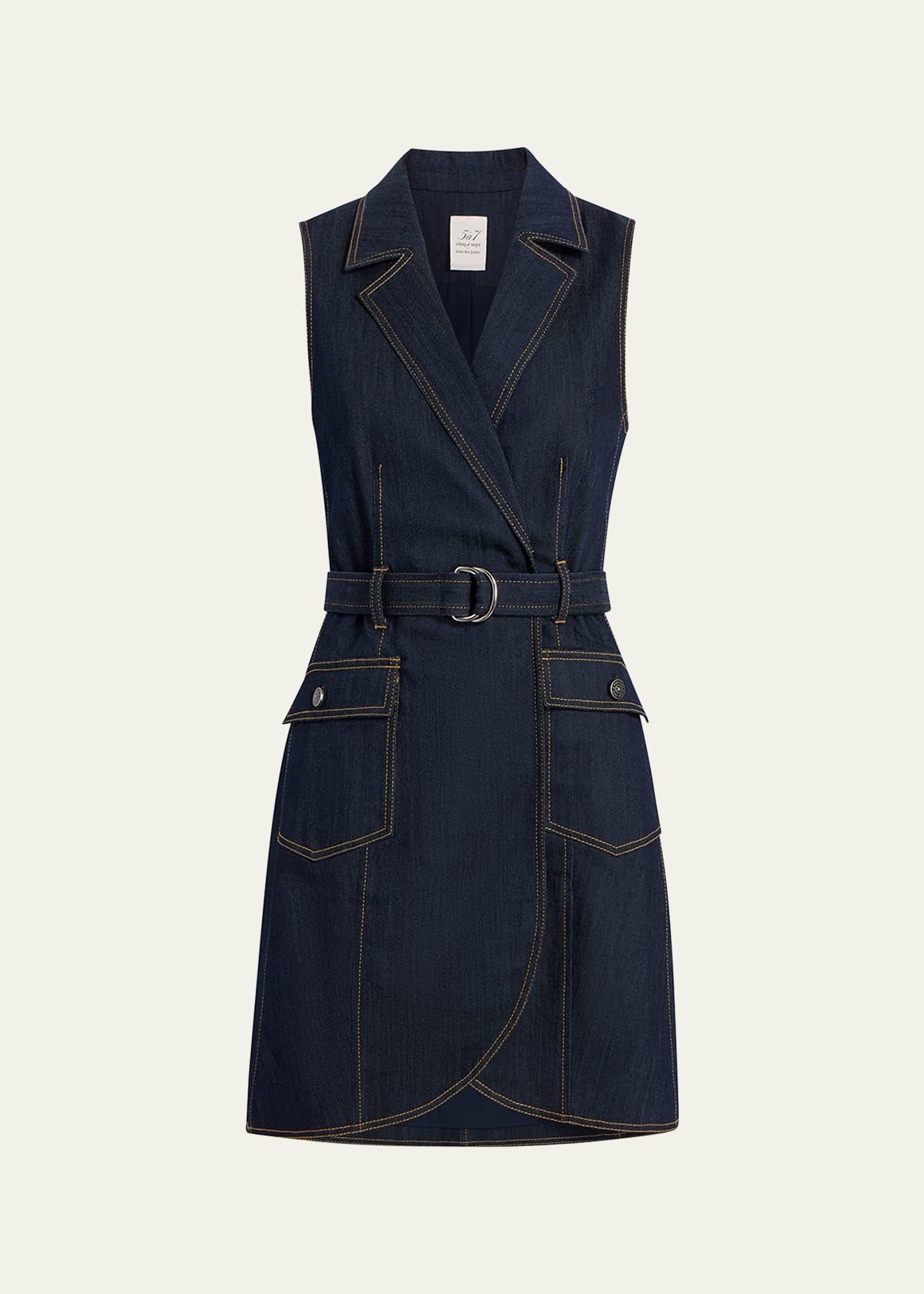 jenessa sleeveless denim mini dress