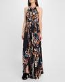 jennifer floral pleated maxi dress
