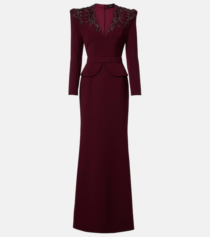 jenny packham beaded crêpe gown