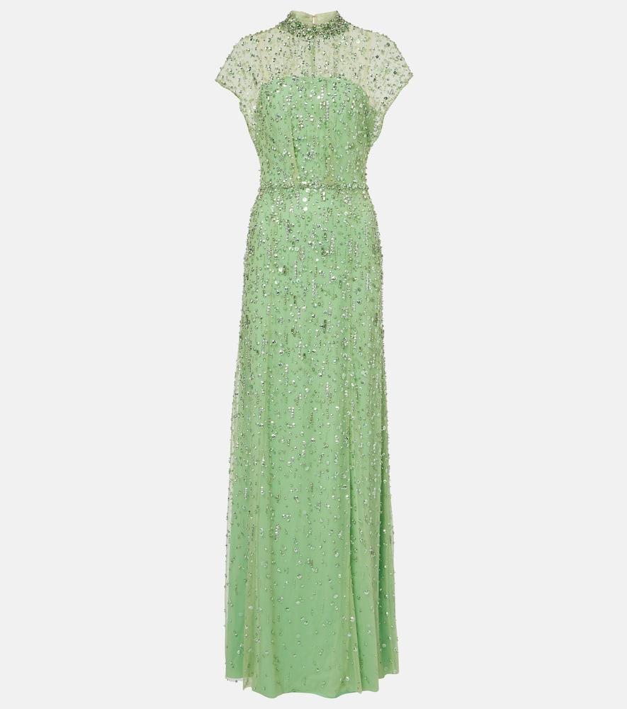 jenny packham crystal drop embellished gown