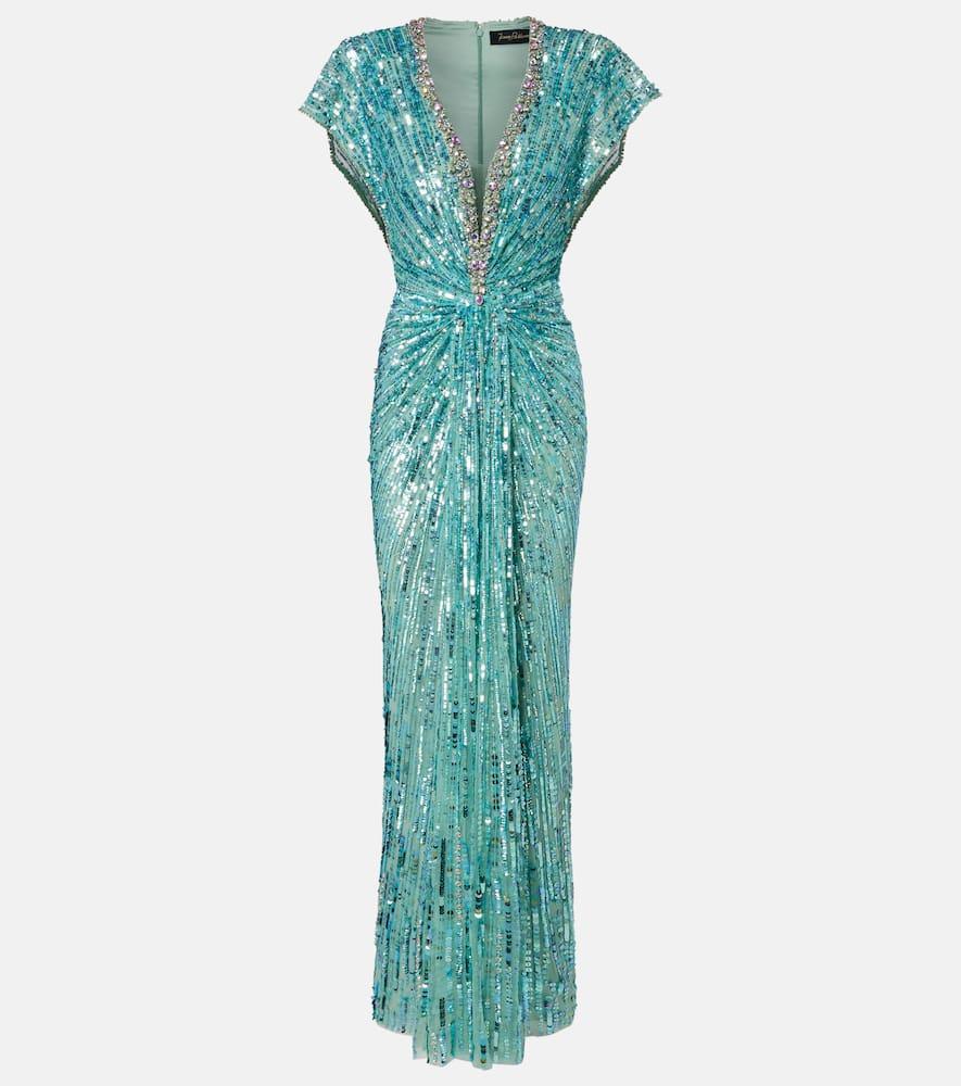 jenny packham lacie gathered embellished gown