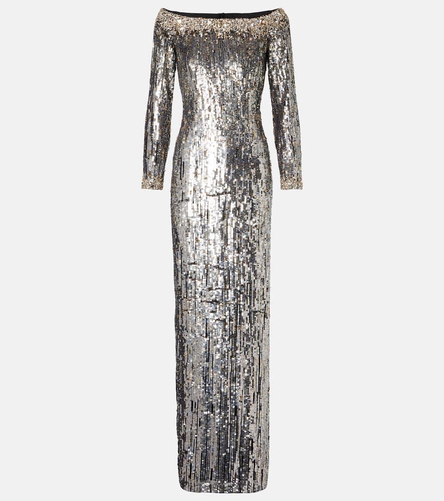 jenny packham marine sequined gown