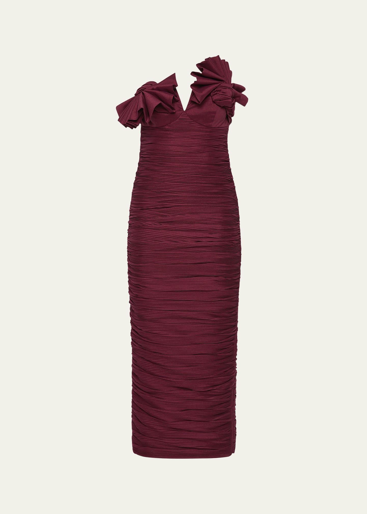 jensen strapless ruched dress