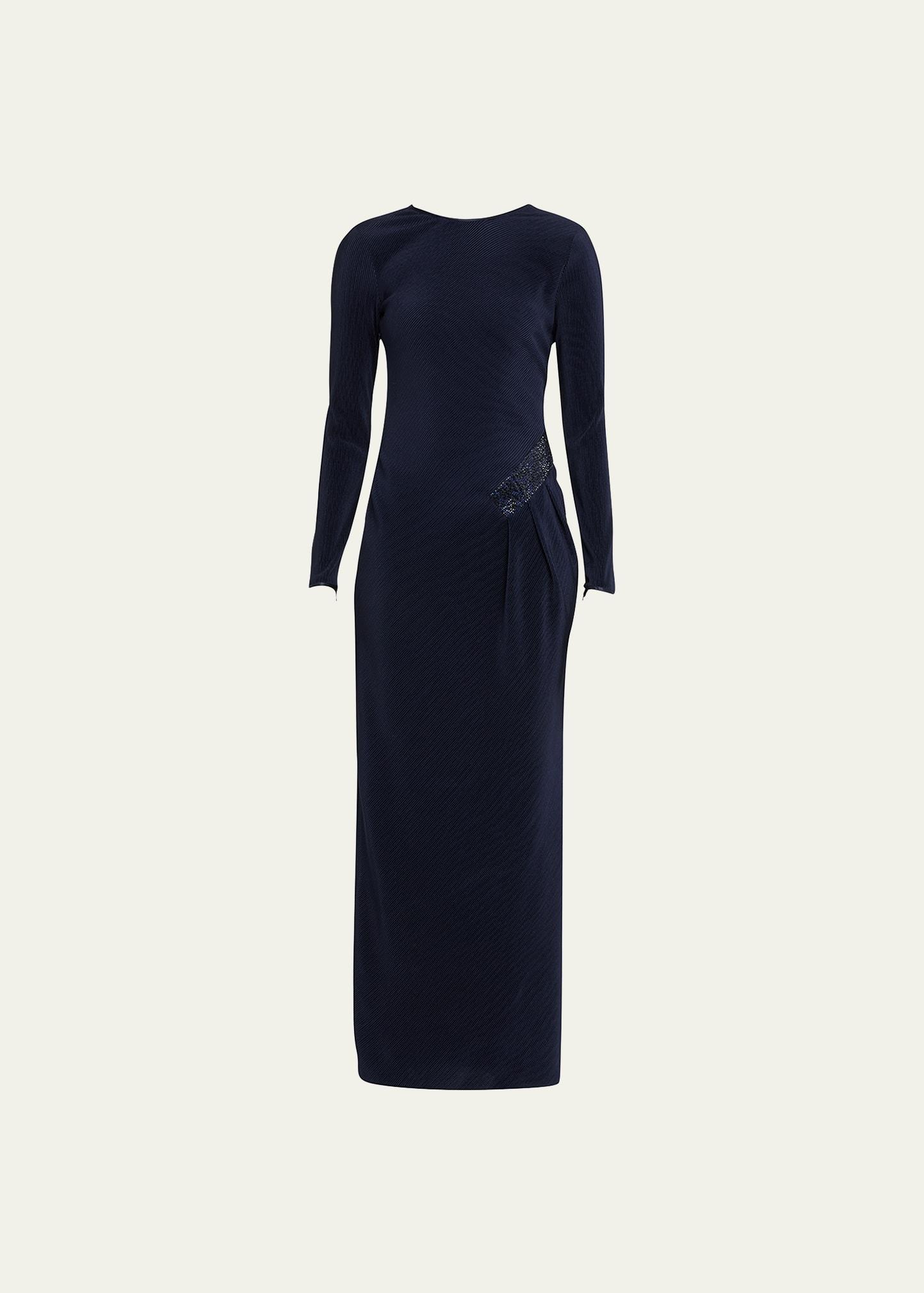jersey dress w/ beaded hip detail