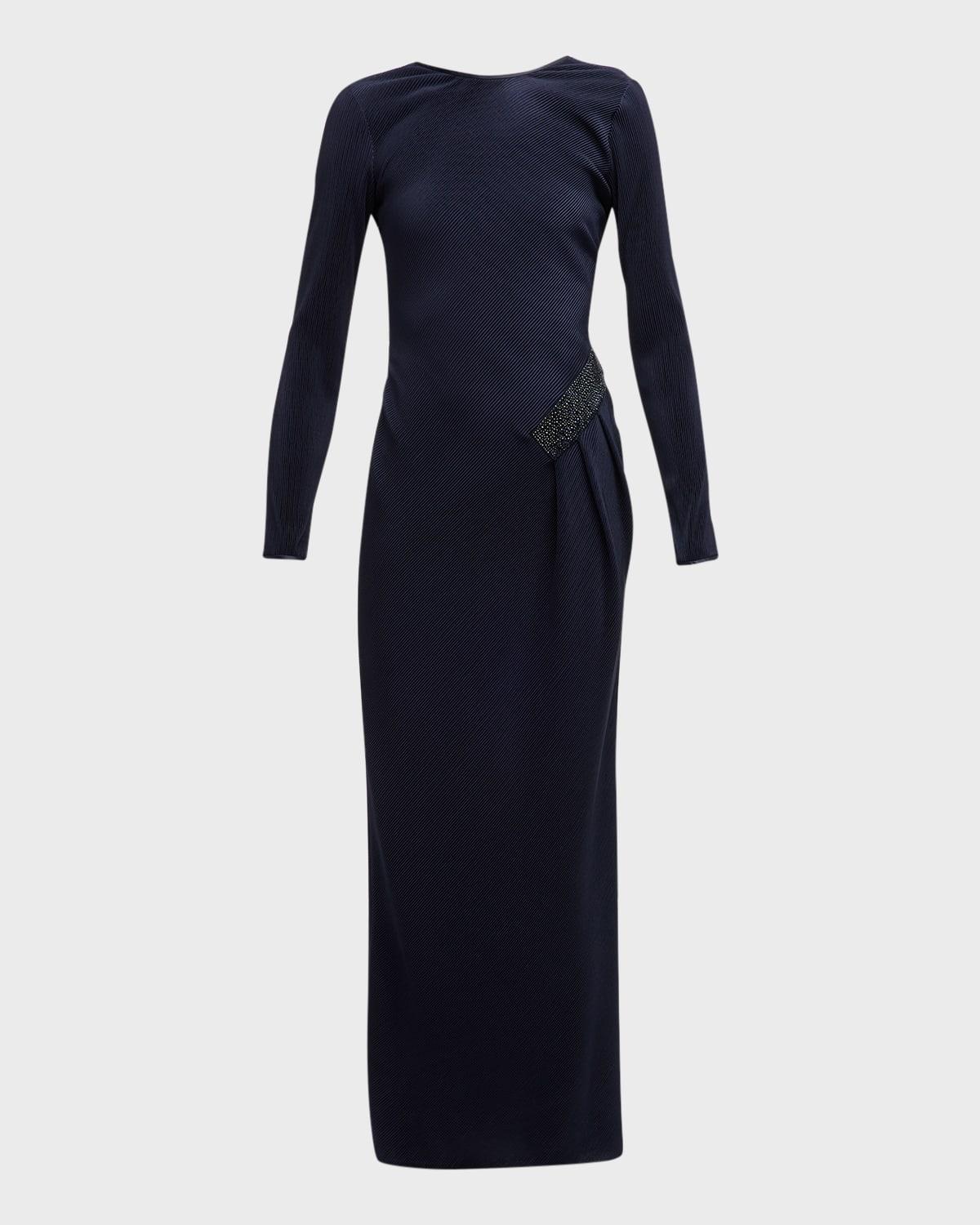 jersey dress w/ beaded hip detail