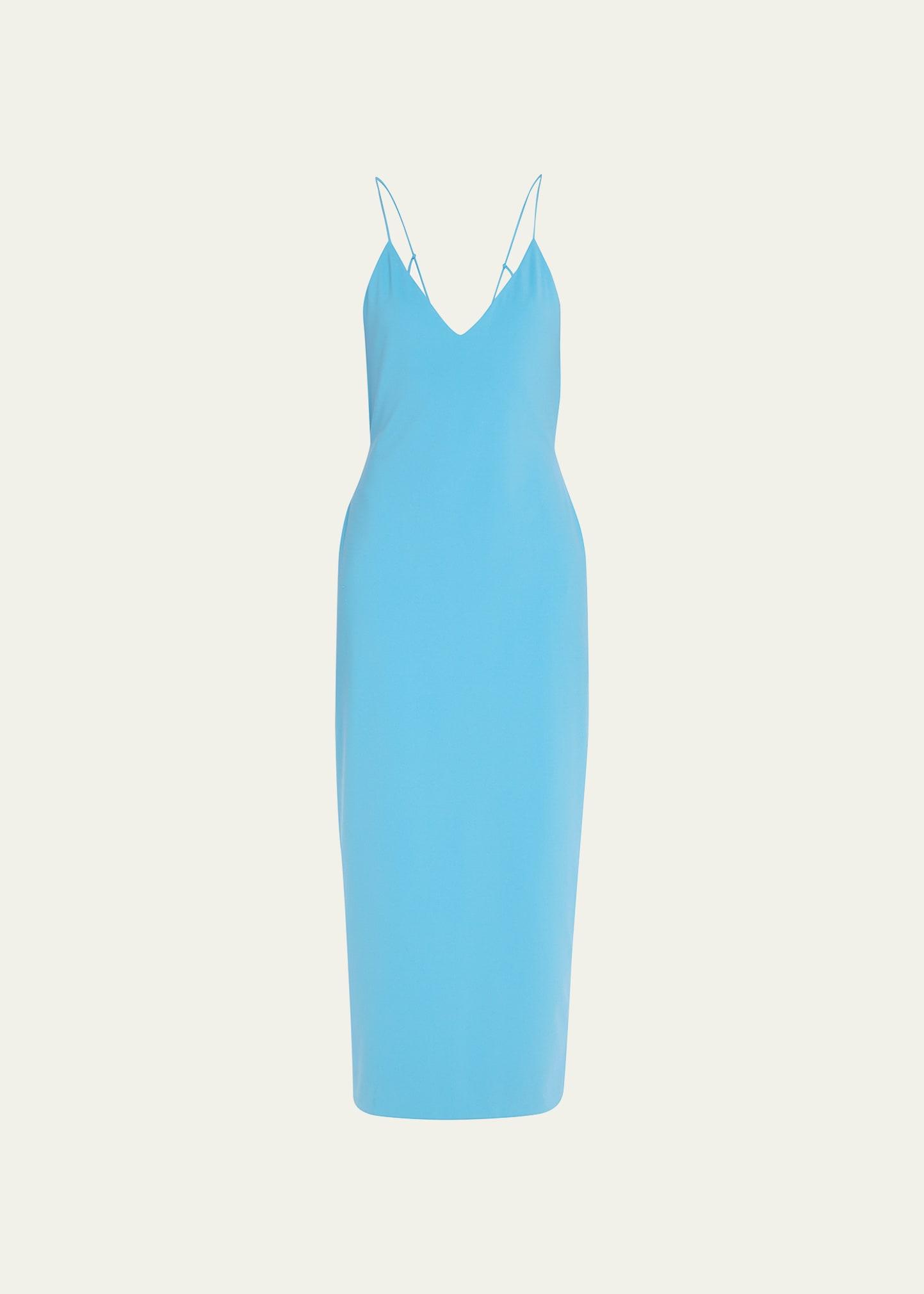 jersey midi dress w/ strappy back