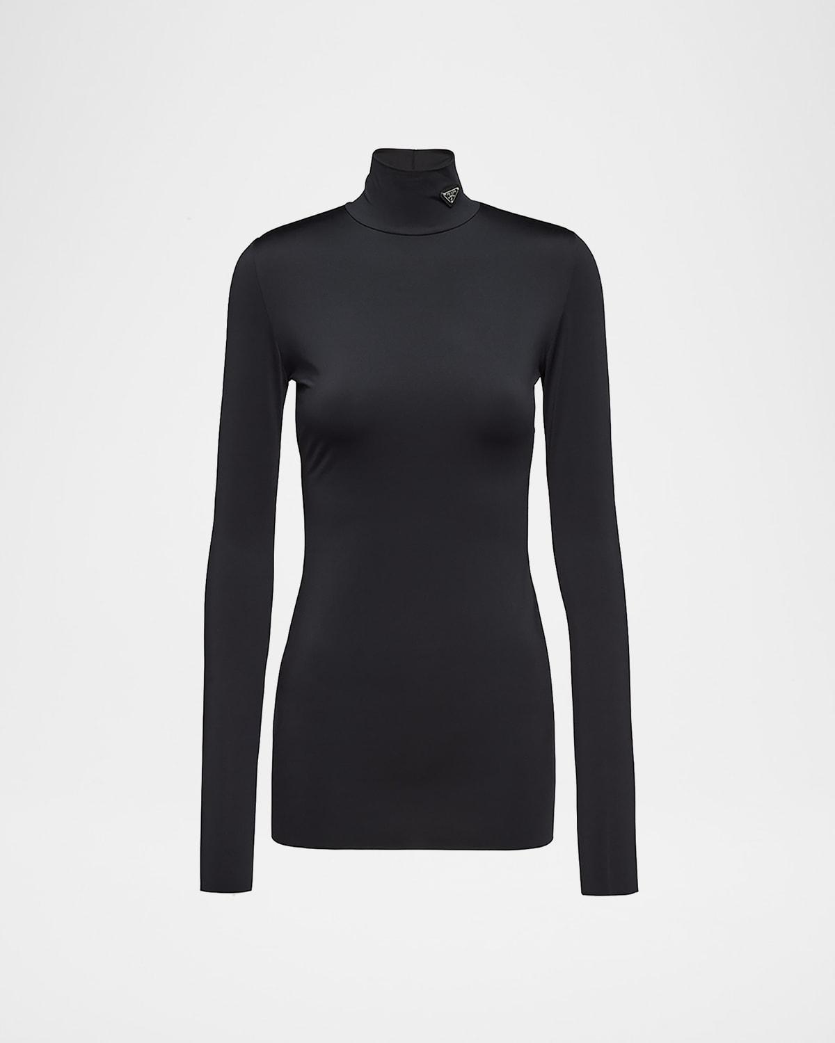 jersey stretch turtleneck