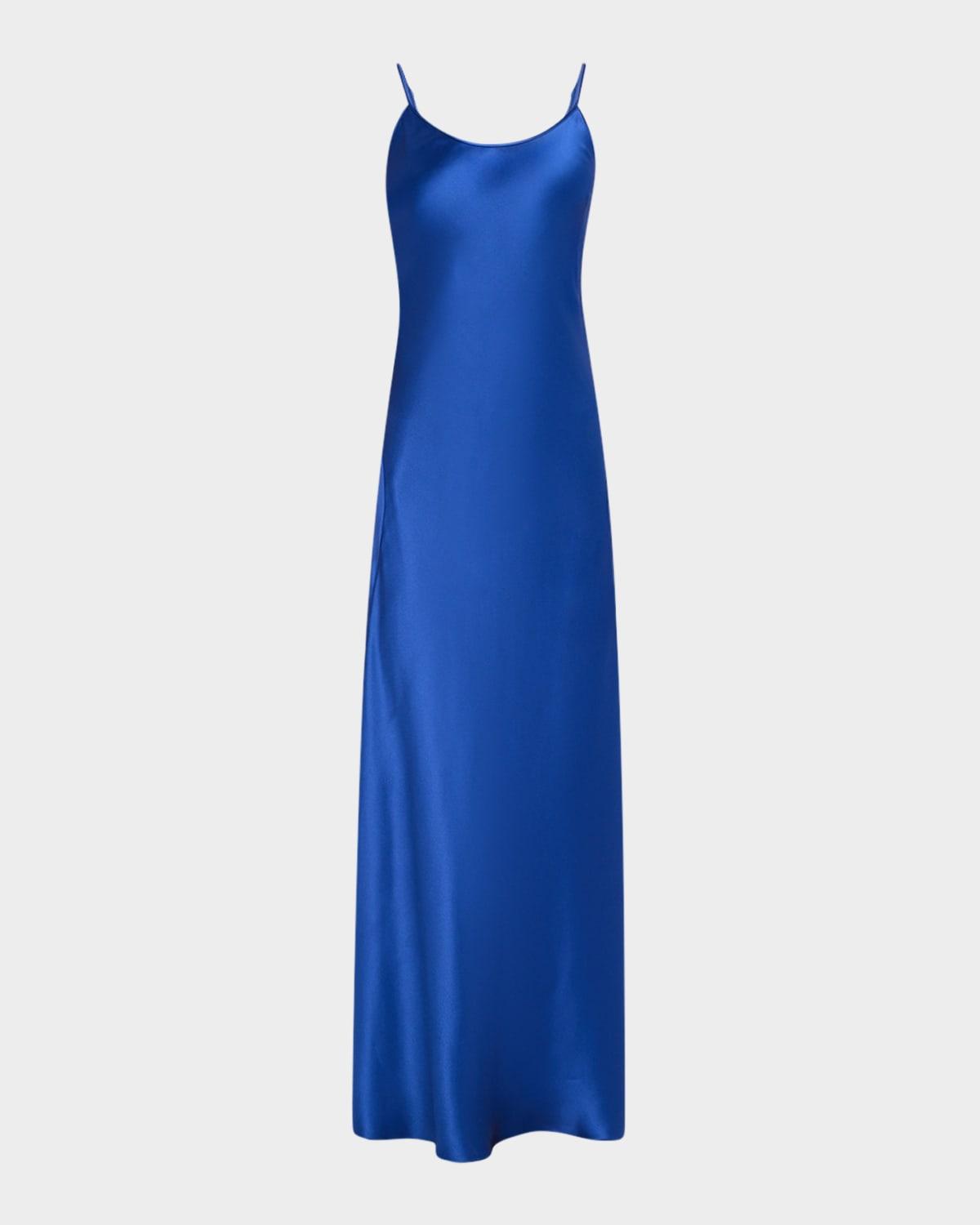 jesaba scoop-neck silk maxi slip dress
