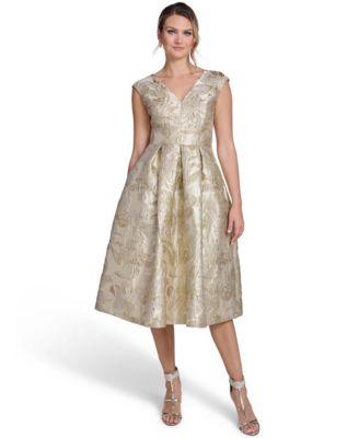 jessica howard womens v neck cap sleeve midi dress