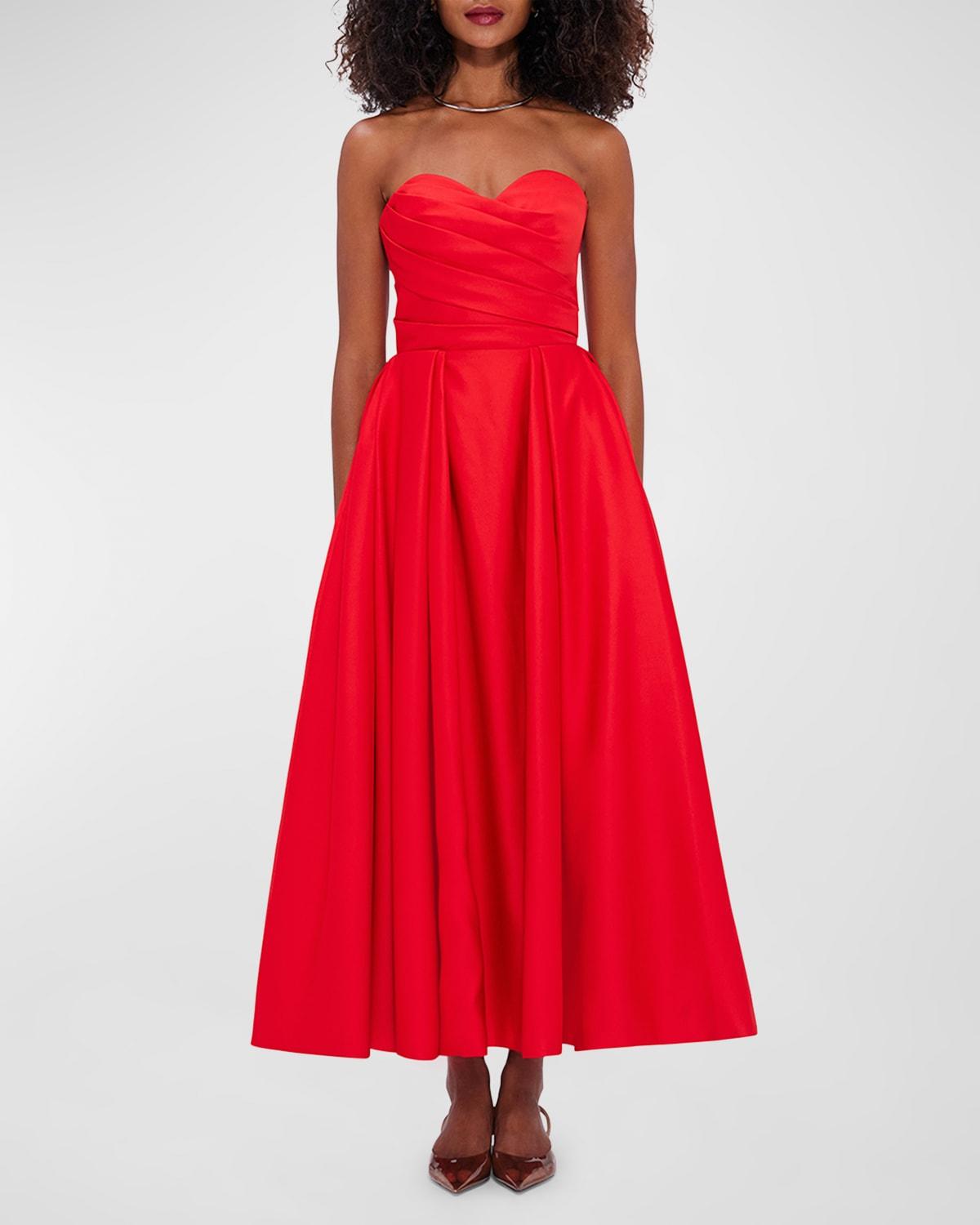 jessica pleated sweetheart bustier gown