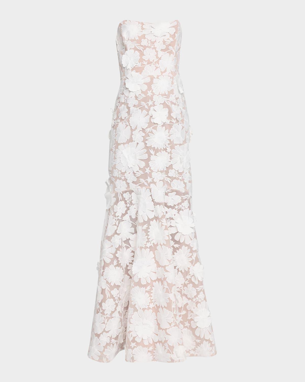 jessica strapless embroidered mermaid gown