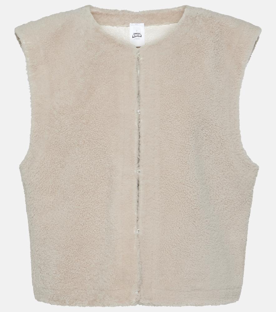 jet set sleeveless shearling vest