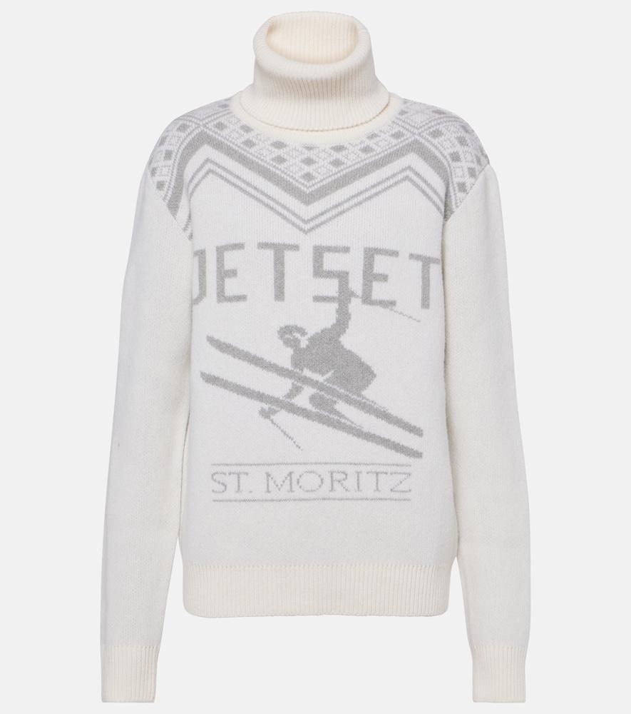 jet set wool intarsia turtleneck sweater