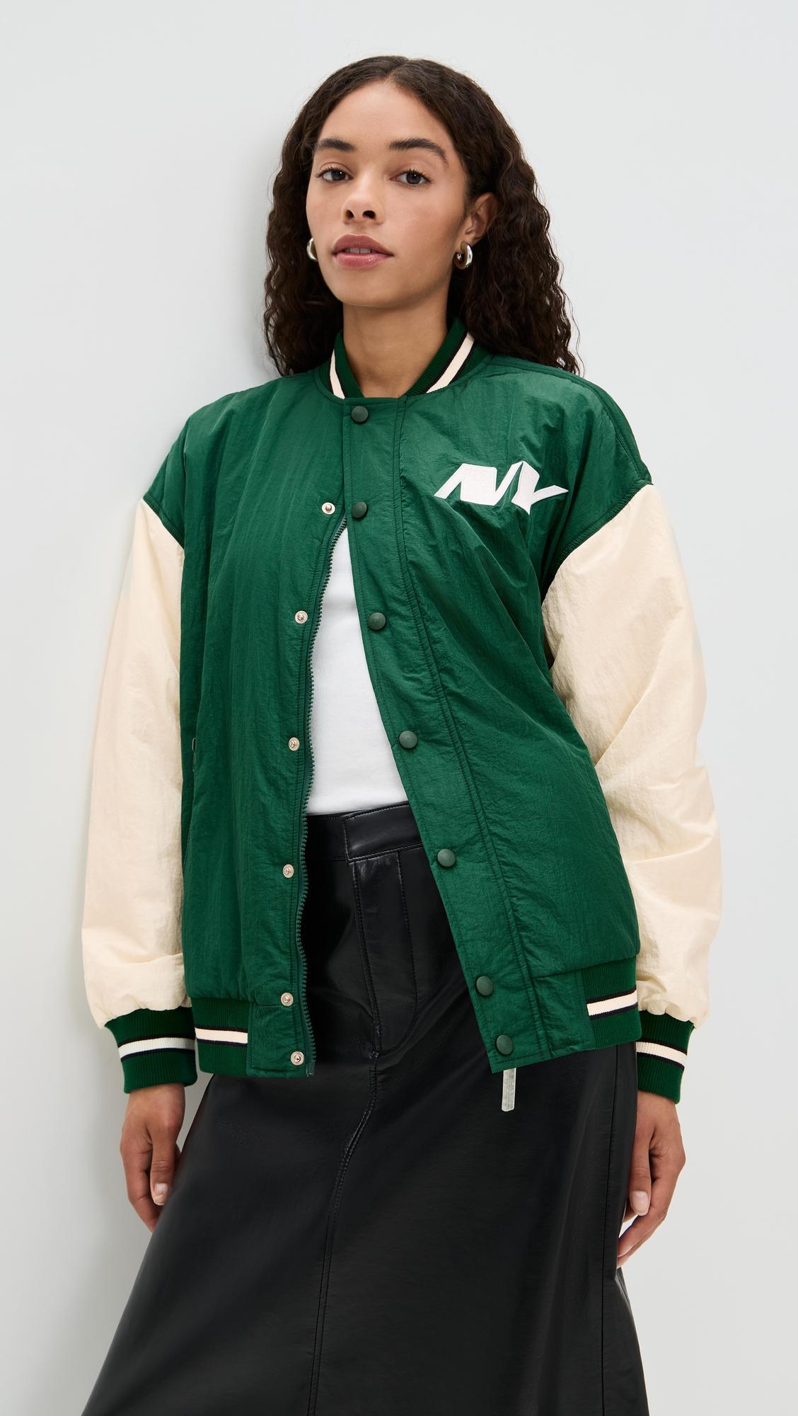 jets colorblock bomber jacket