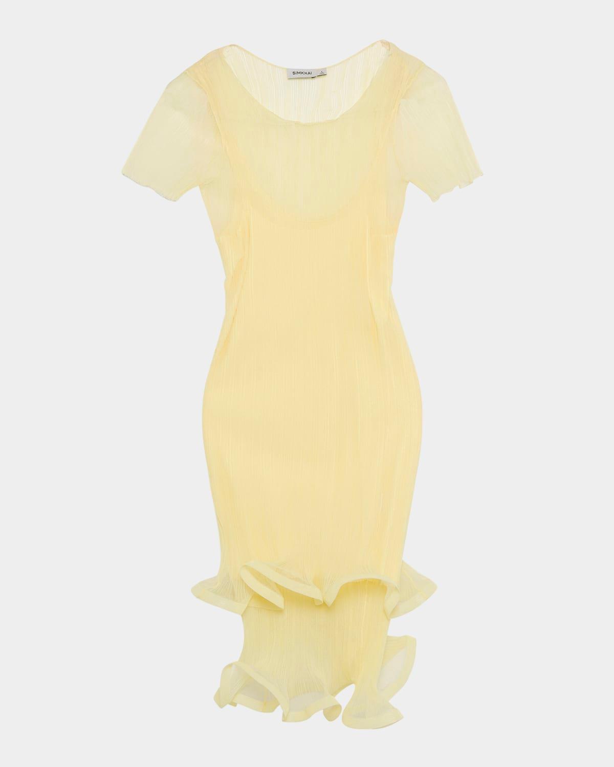 jett short-sleeve ruffle dress