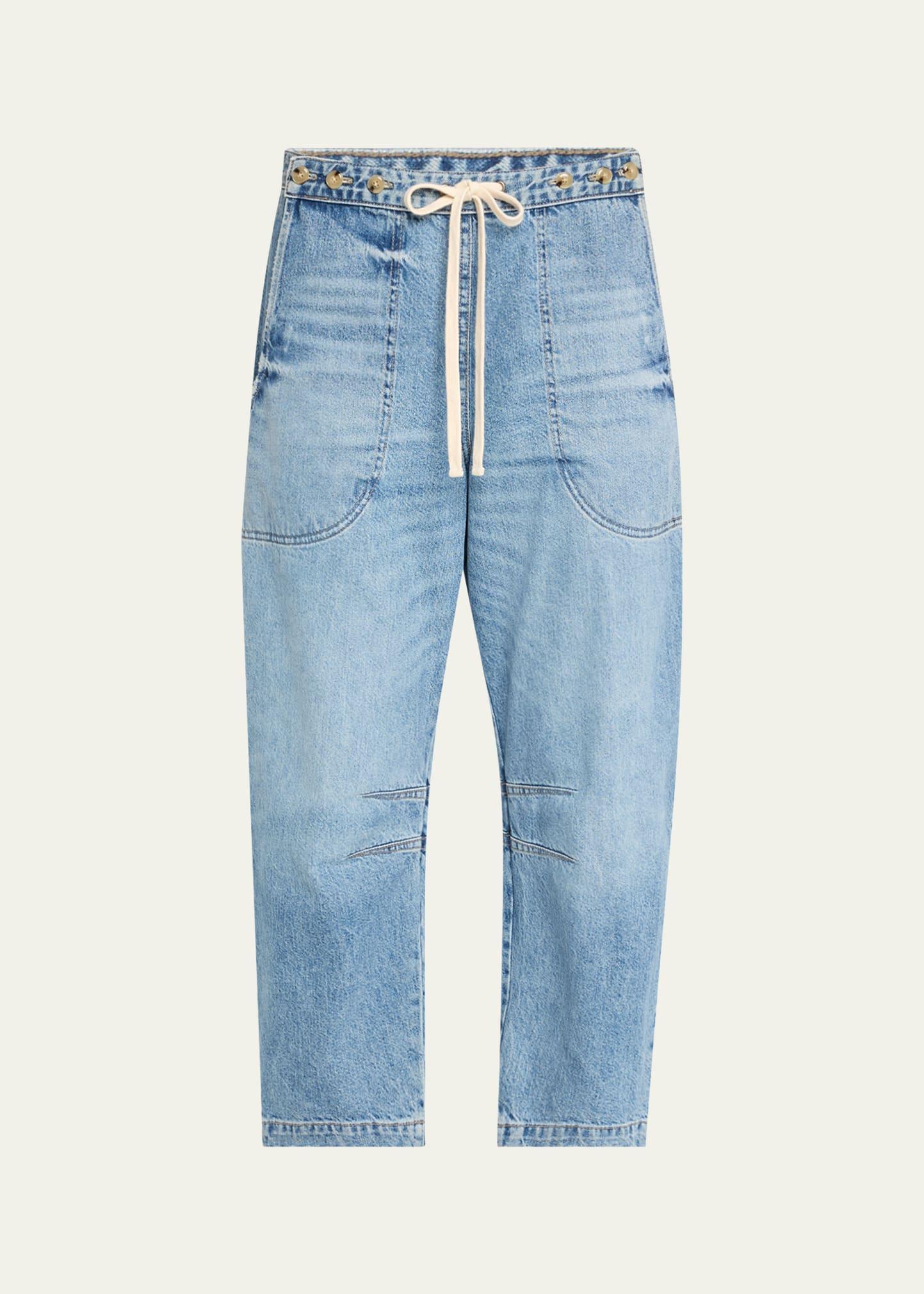 jetties beach drawstring barrel-leg jeans