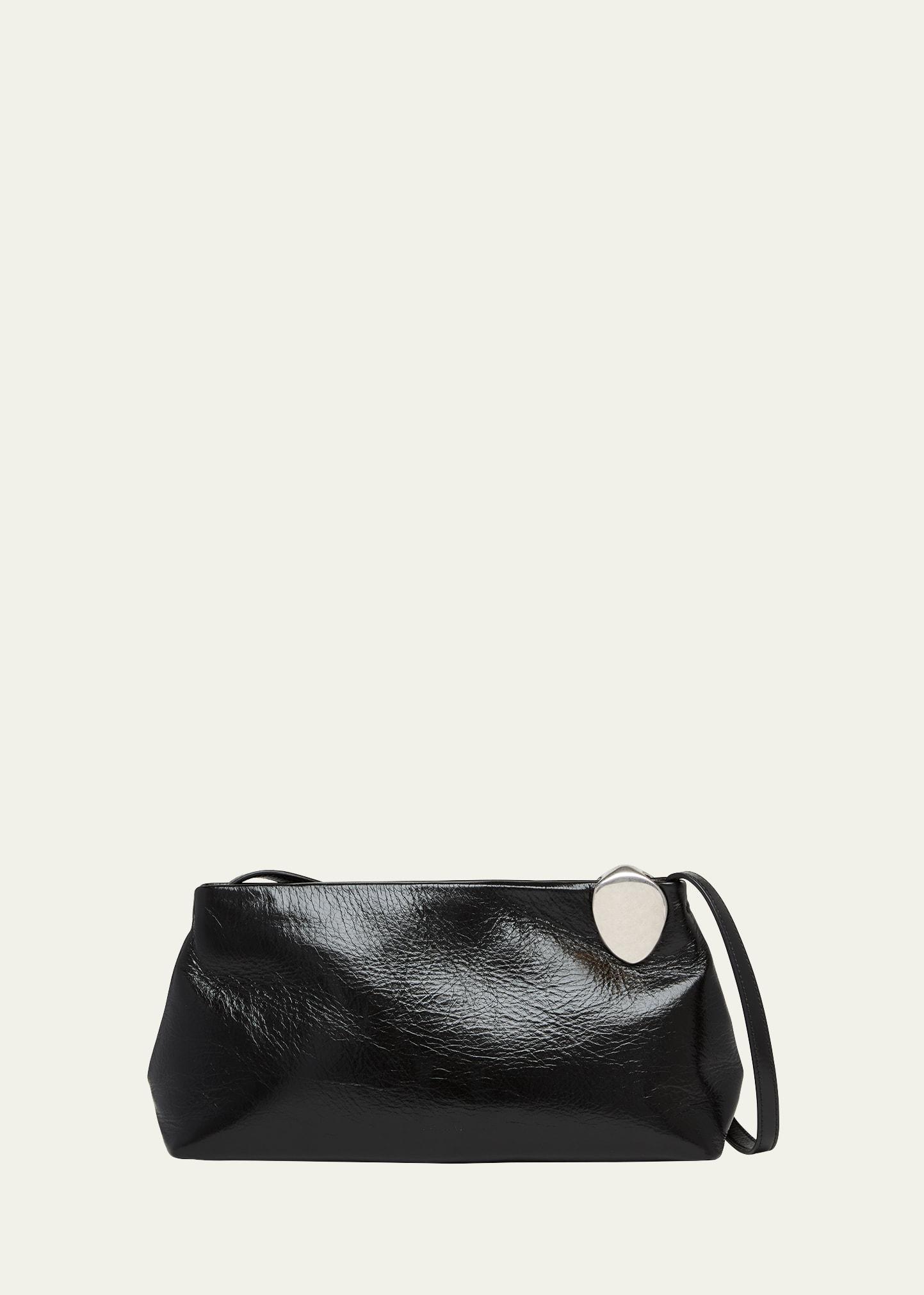 jewel calfskin leather shoulder bag