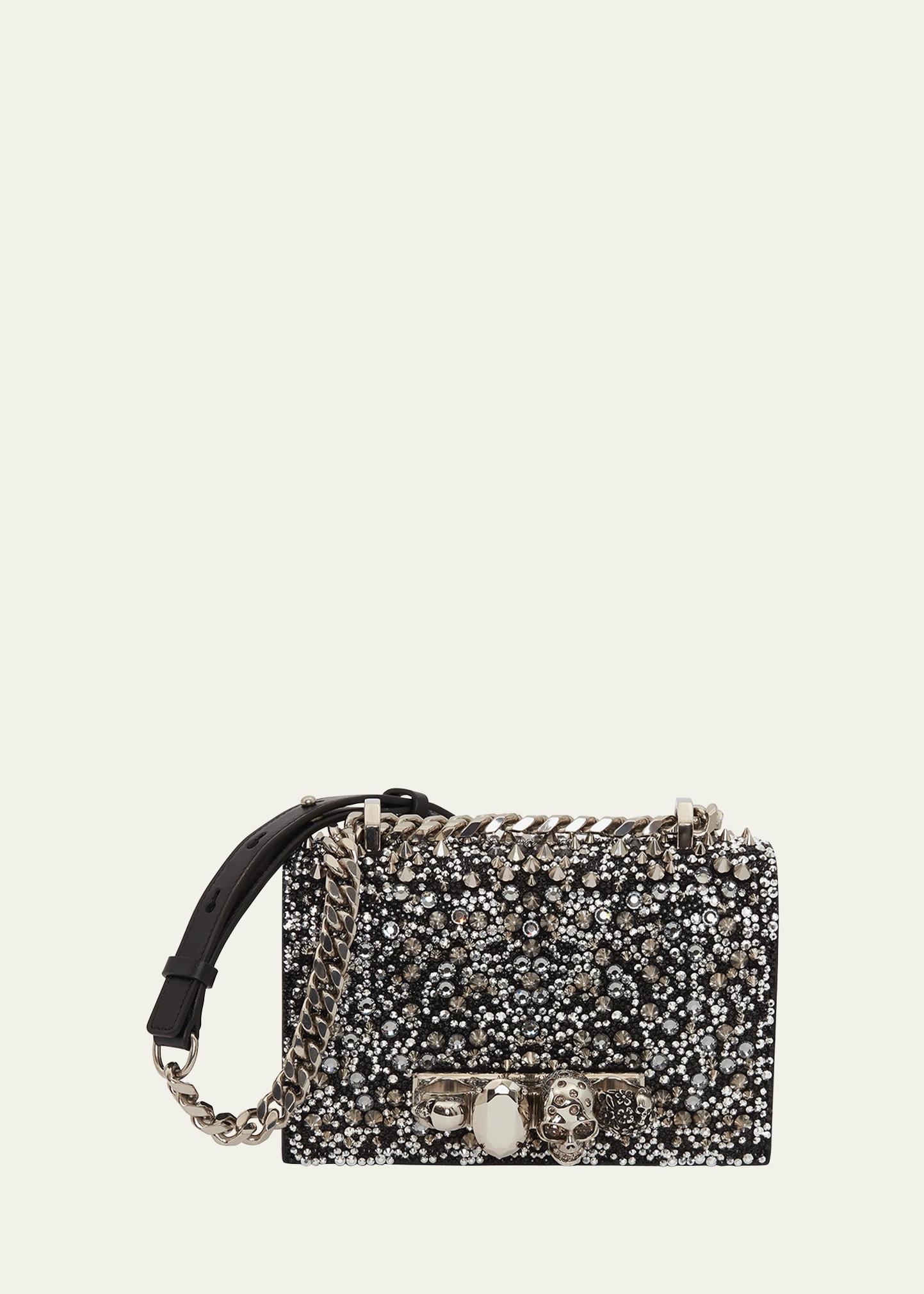 jeweled mini crystal satchel bag