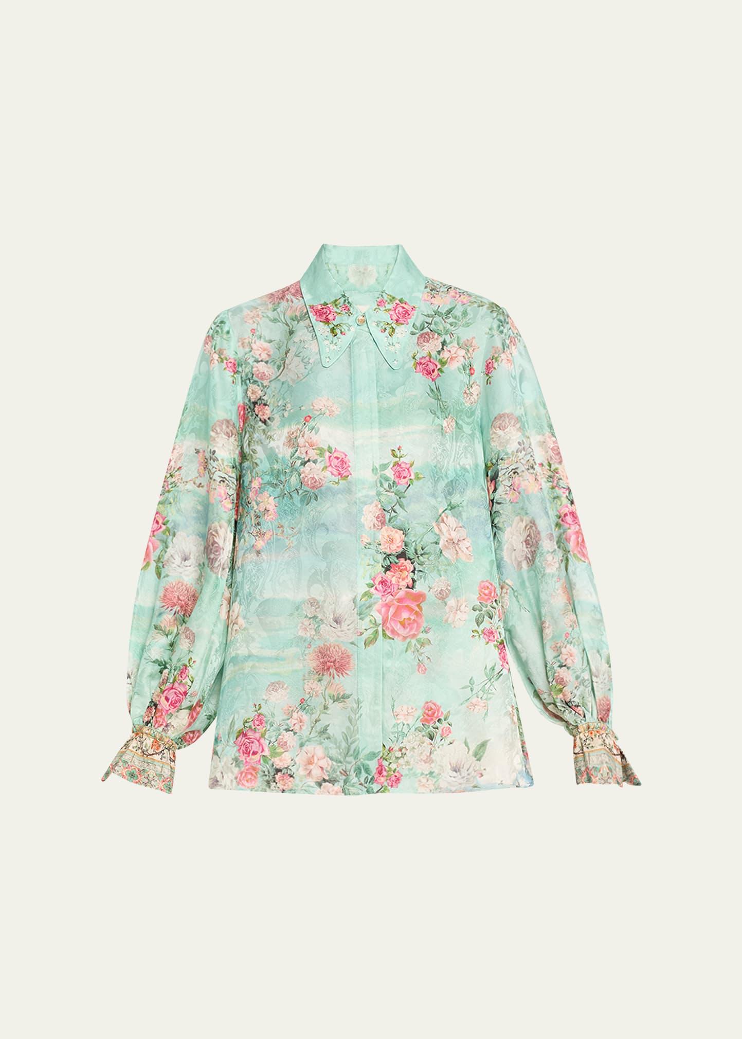 jewellery museum curved collar blouse