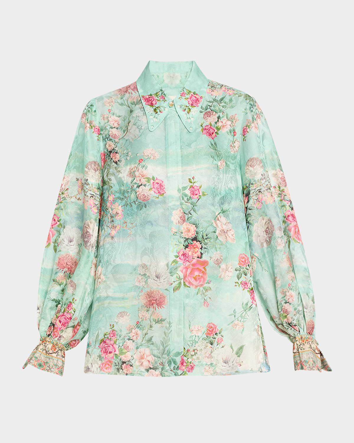 jewellery museum curved collar blouse