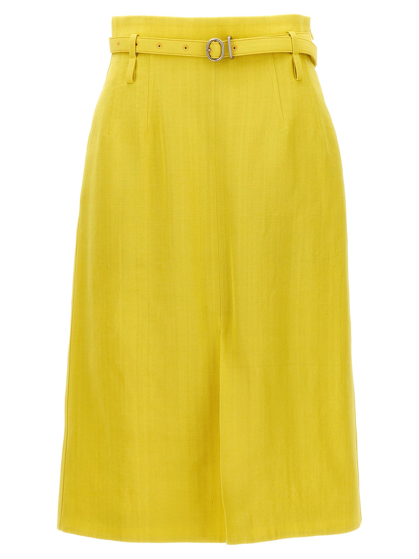 jil sander 66 skirt yellow viscose - women