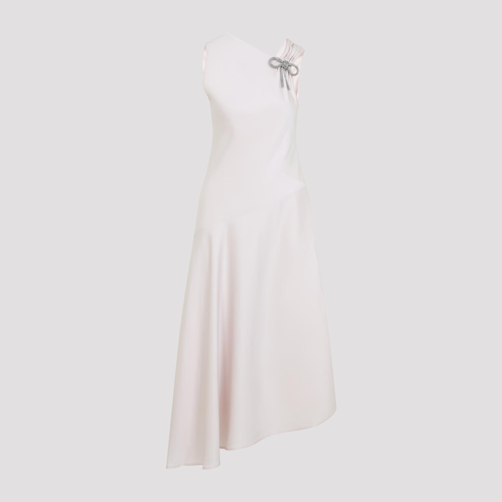 jil sander asymmetric dress with diagonal cut pink & purple acetate viscose - women