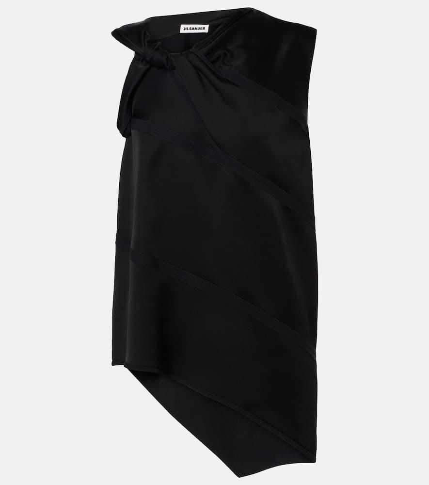 jil sander asymmetric satin top