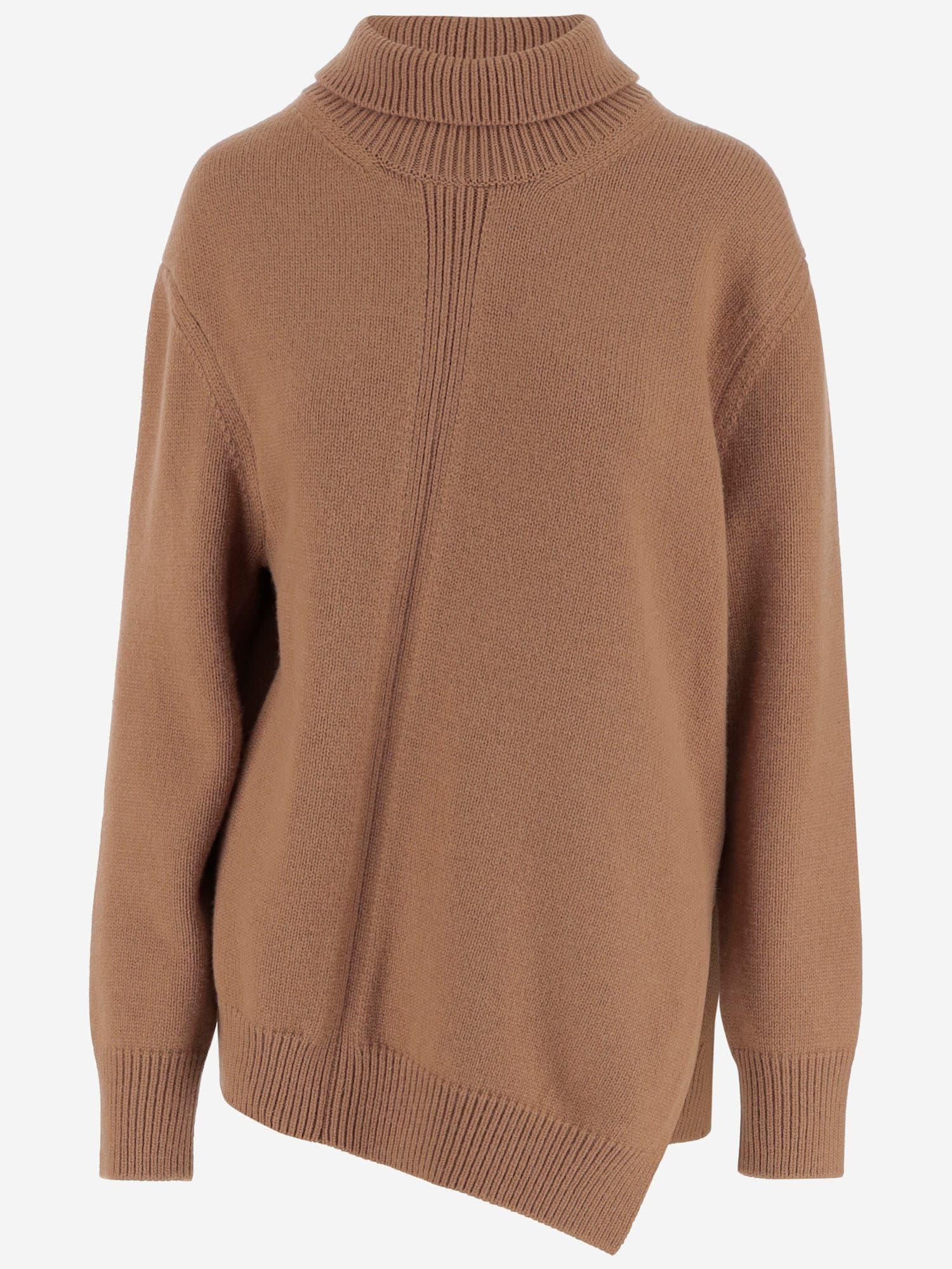 jil sander asymmetrical wool-blend sweater