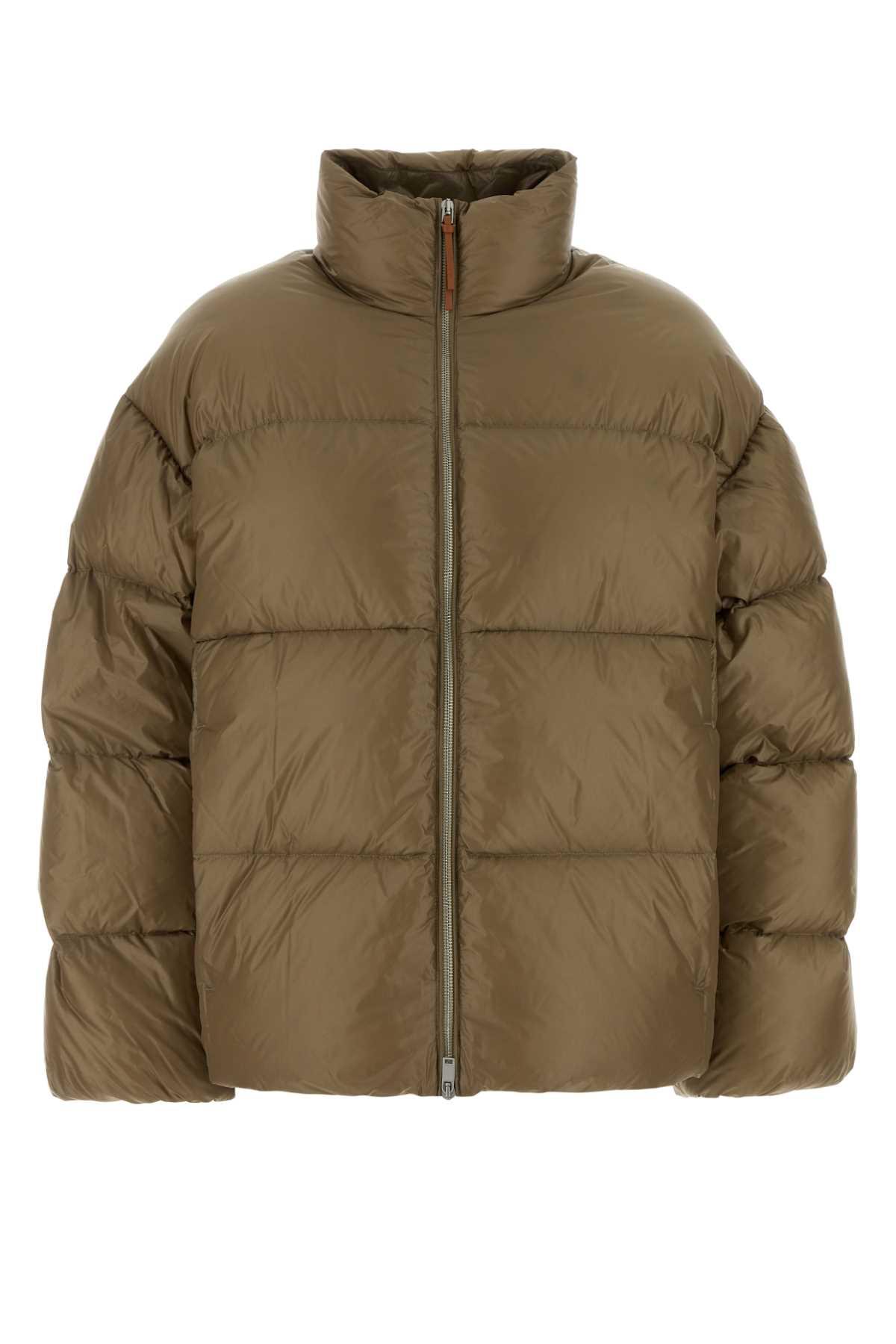 jil sander beige nylon down jacket