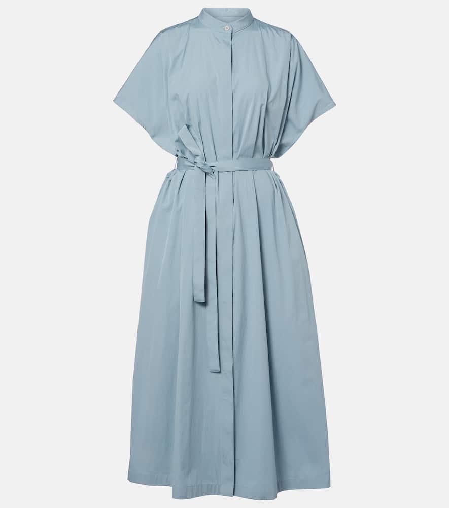 jil sander belted cotton poplin shirt dress