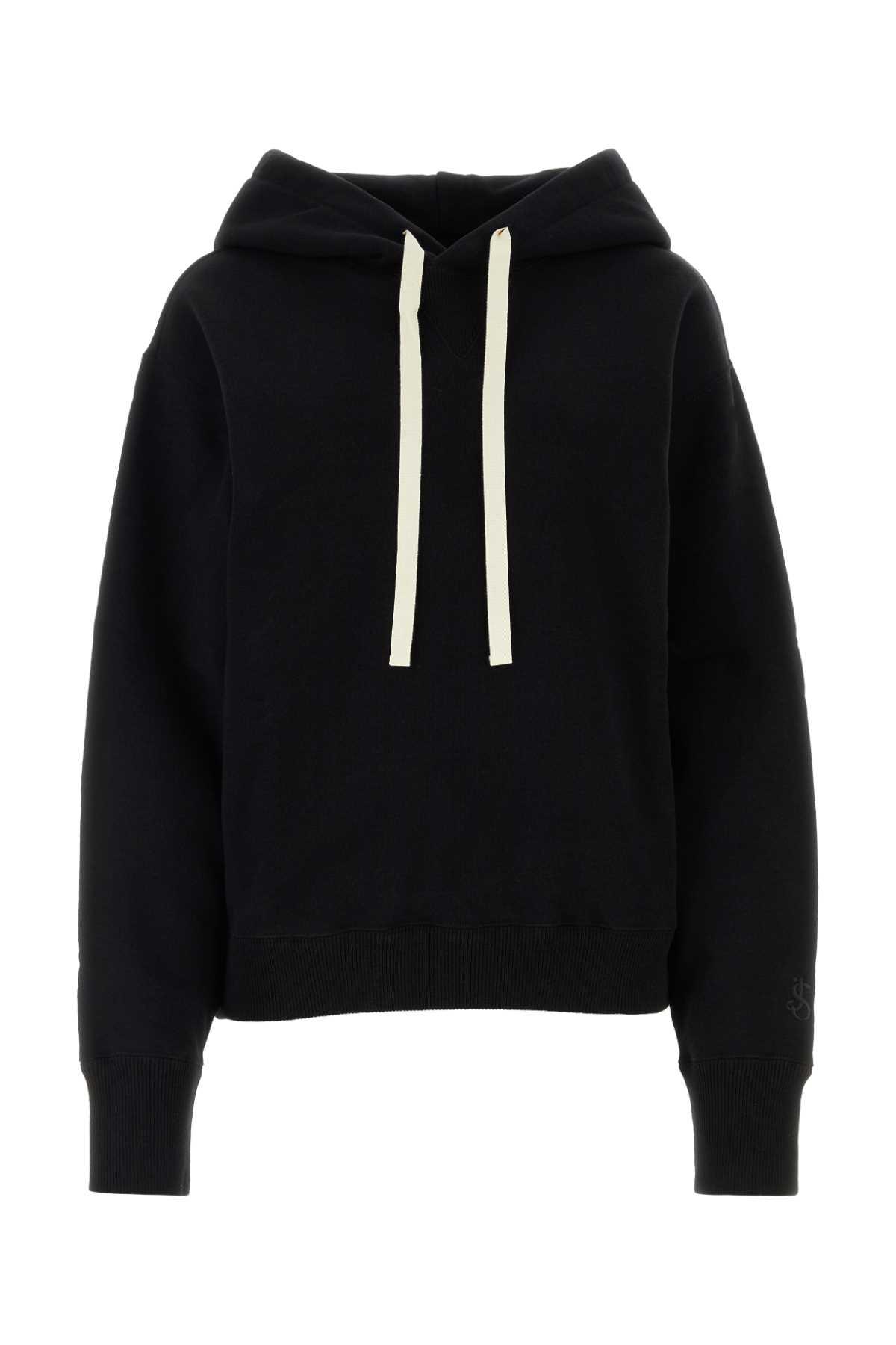 jil sander black cotton blend sweatshirt