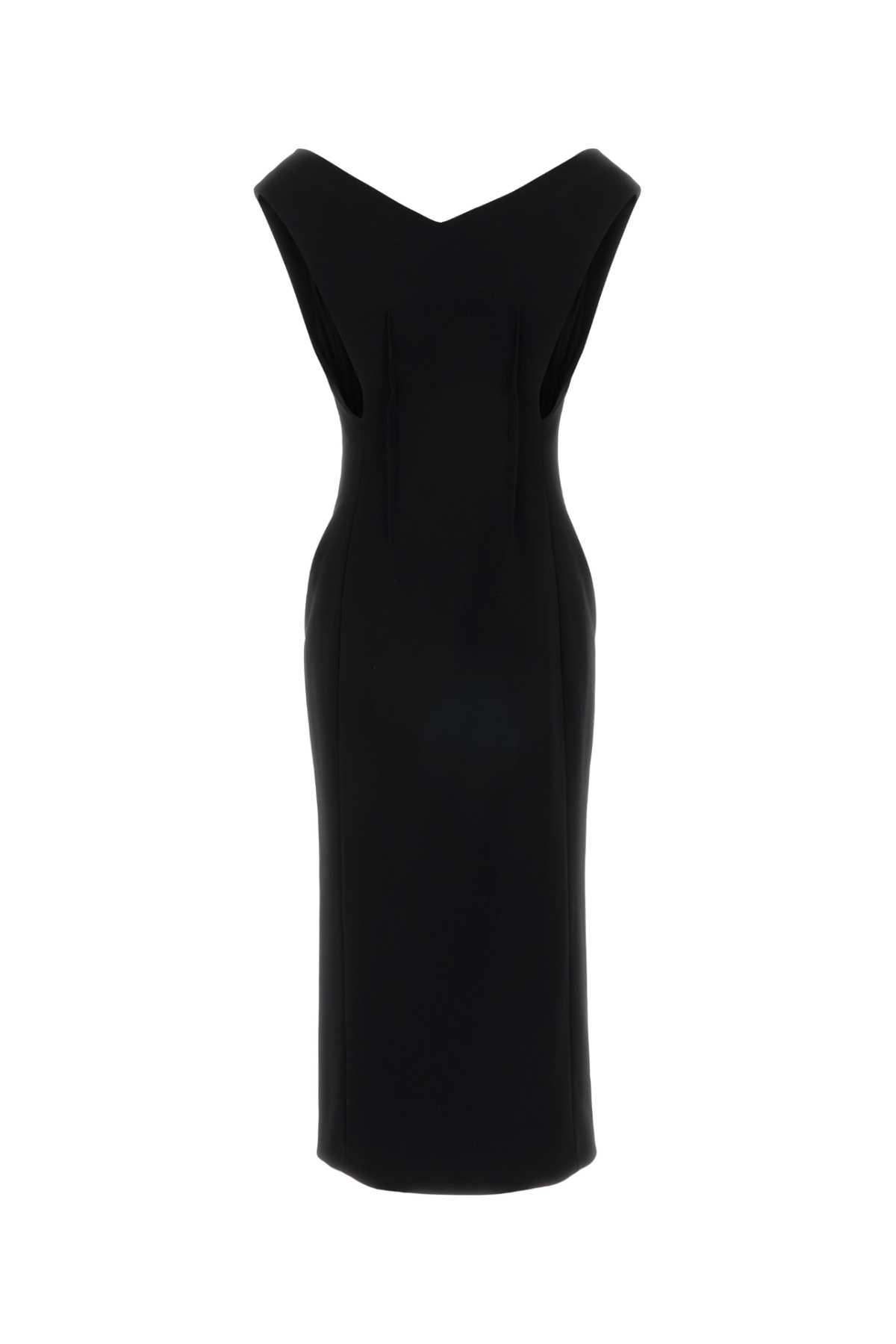 jil sander black crepe dress