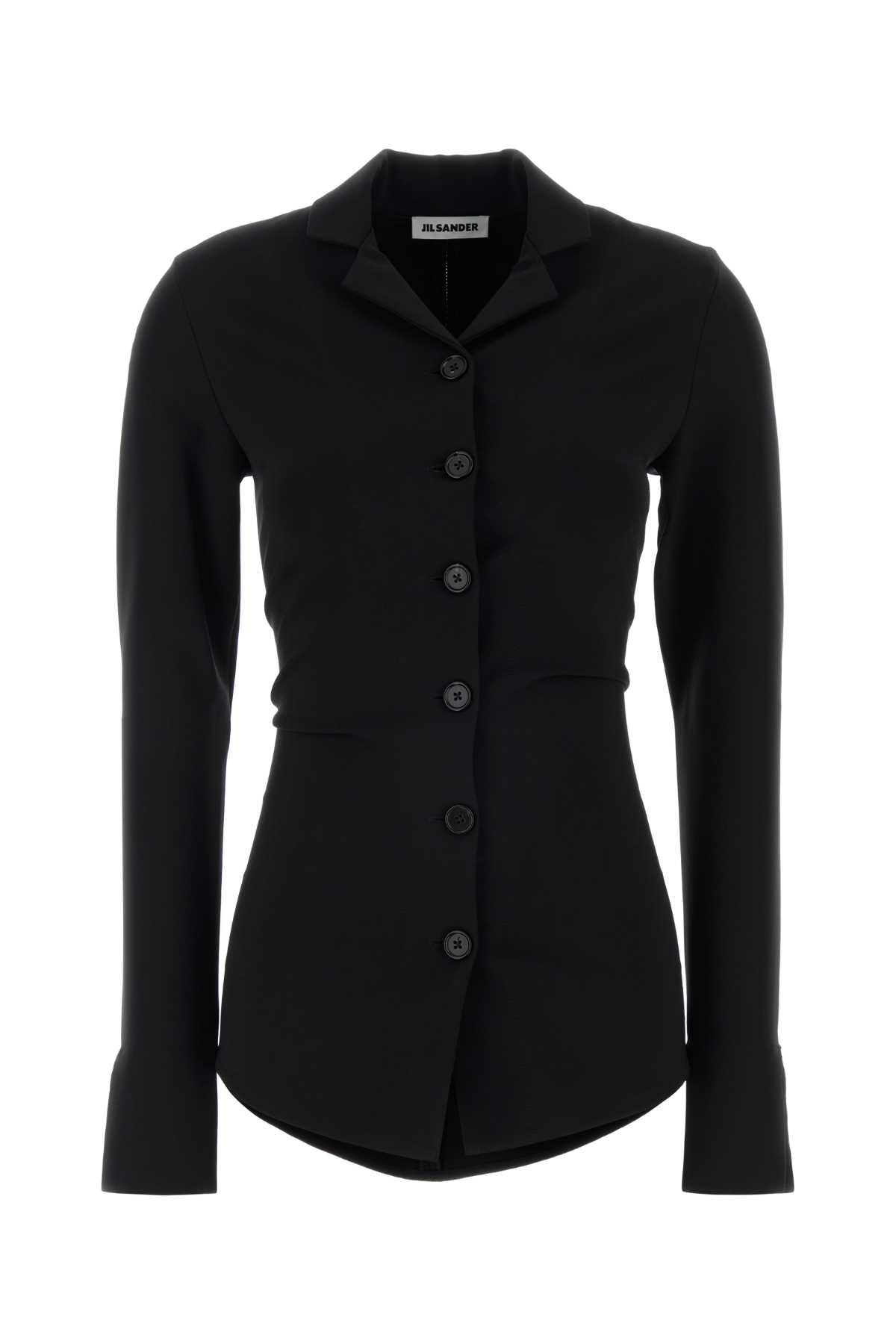 jil sander black jersey shirt