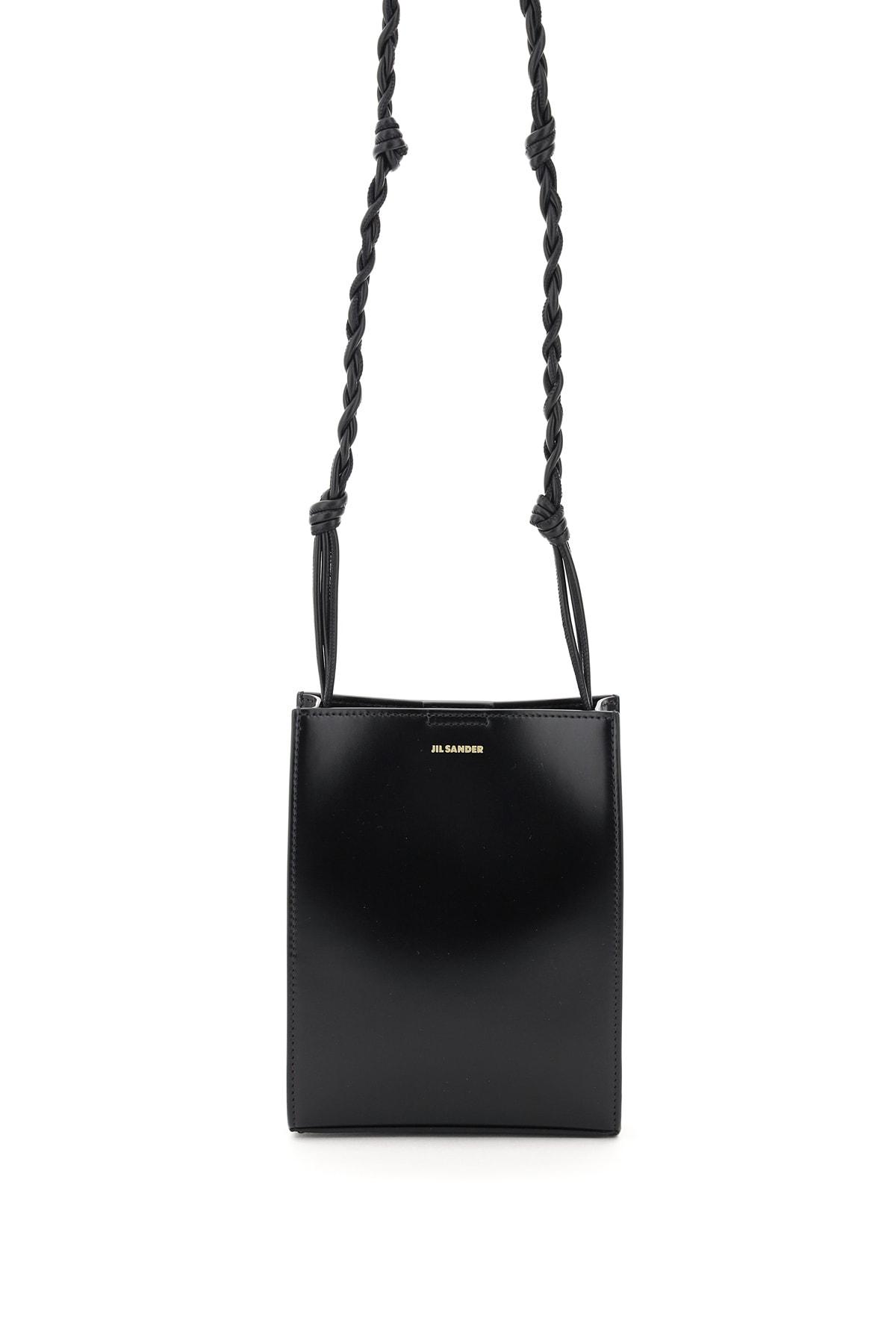 jil sander black leather small tangle crossbody bag