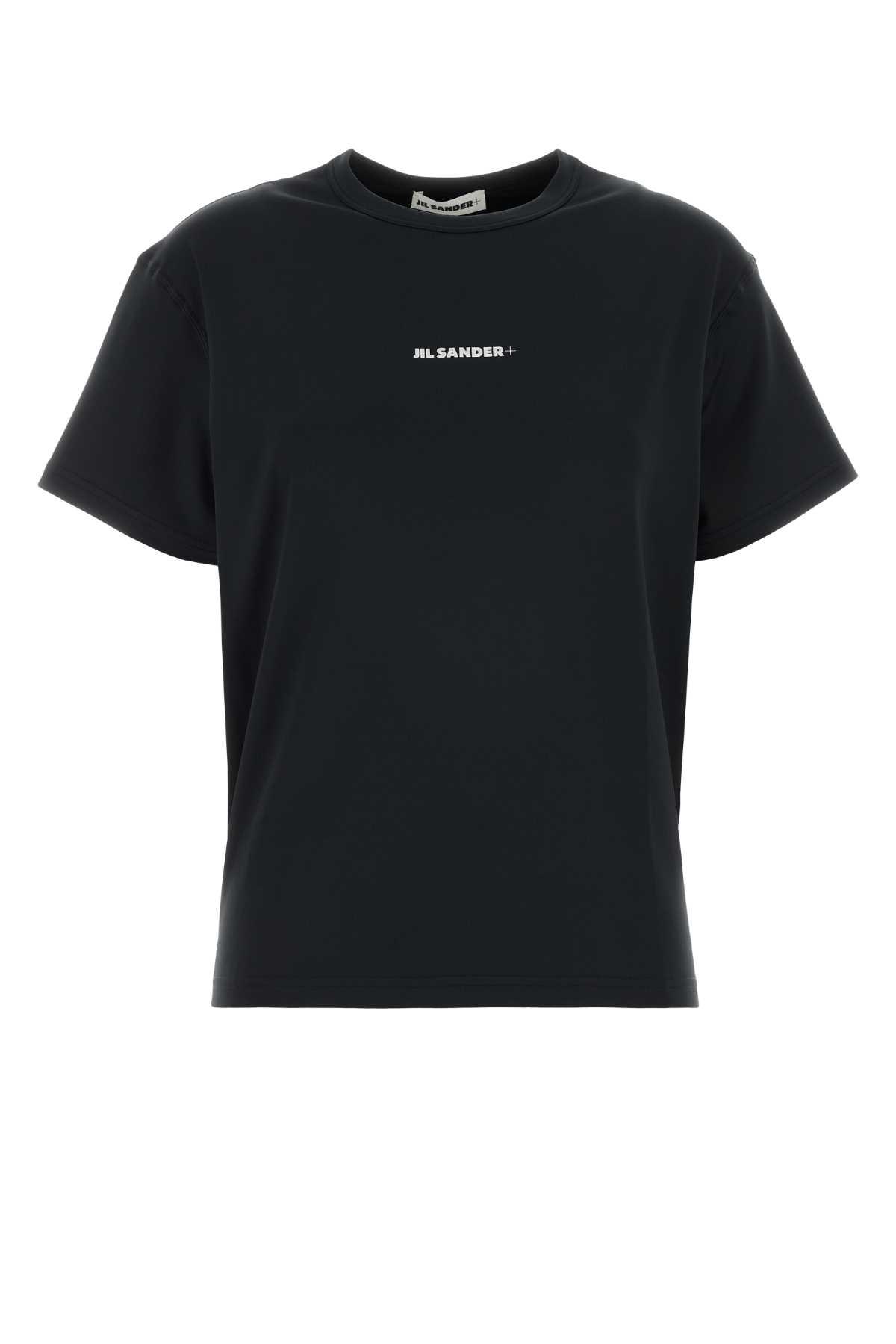 jil sander black stretch polyester t-shirt
