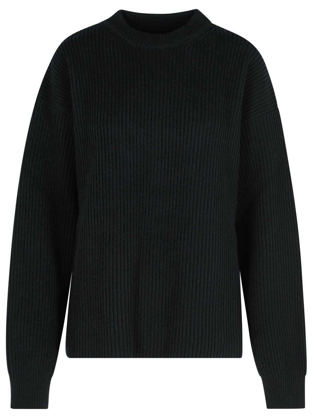 jil sander black wool crew neck sweater