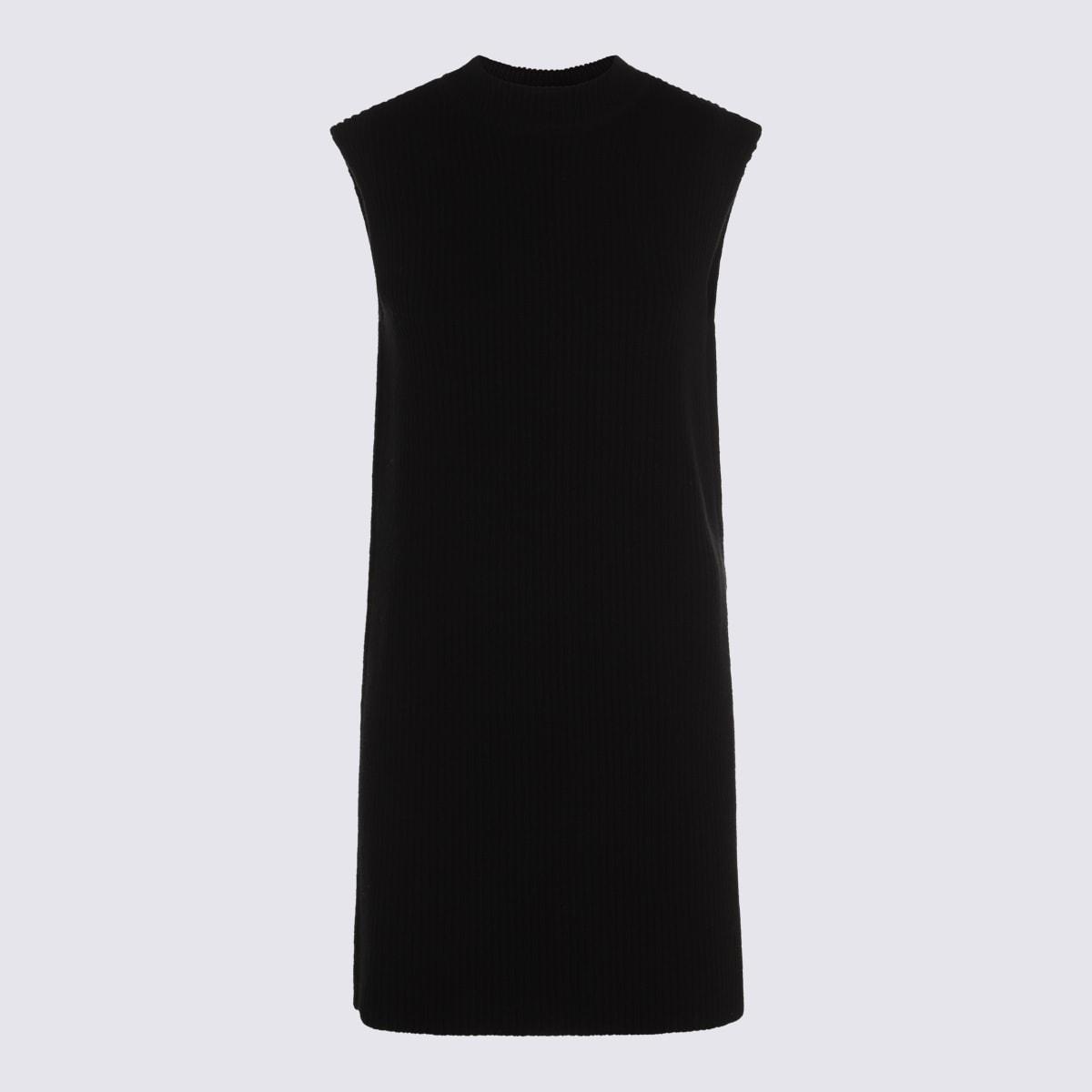 jil sander black wool down jacket