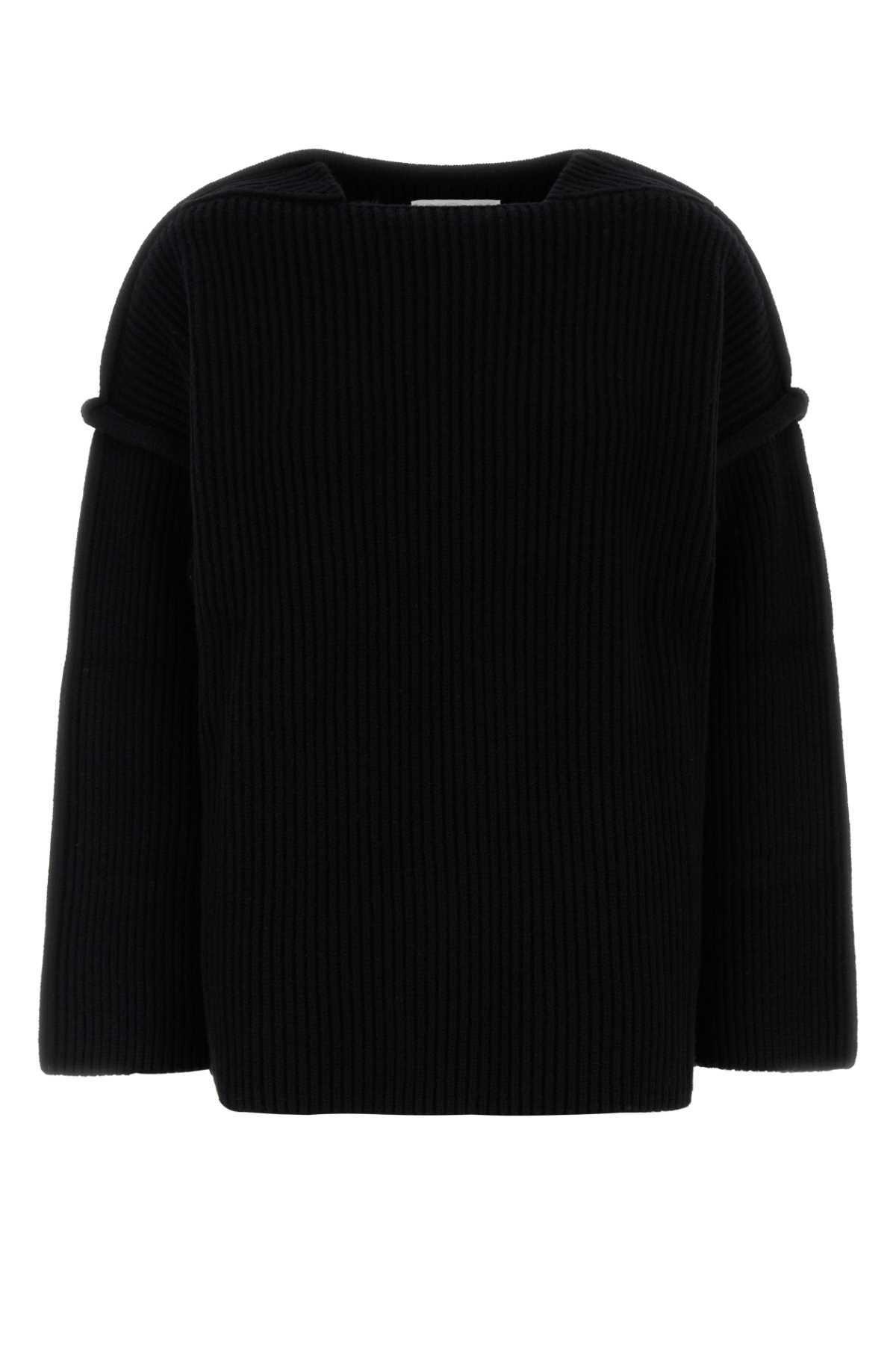jil sander black wool sweater