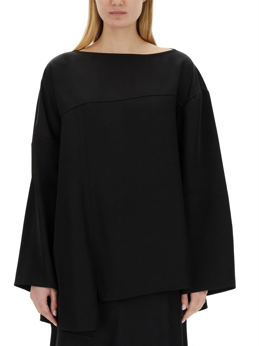 jil sander blend silk blouse